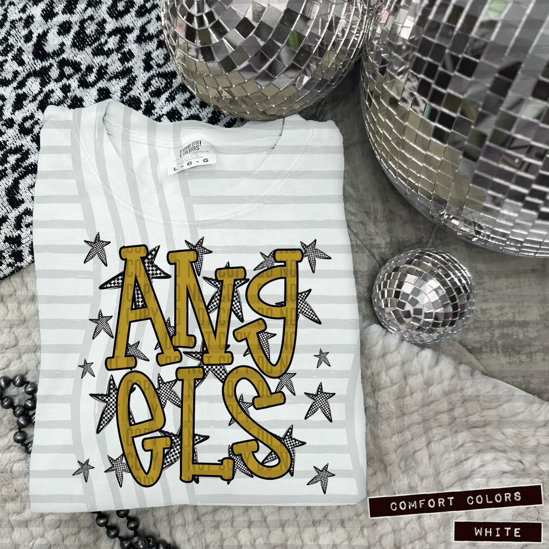 Gold Staggered DTF Print