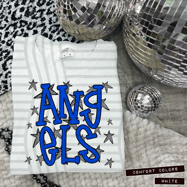 Blue Staggered DTF Print