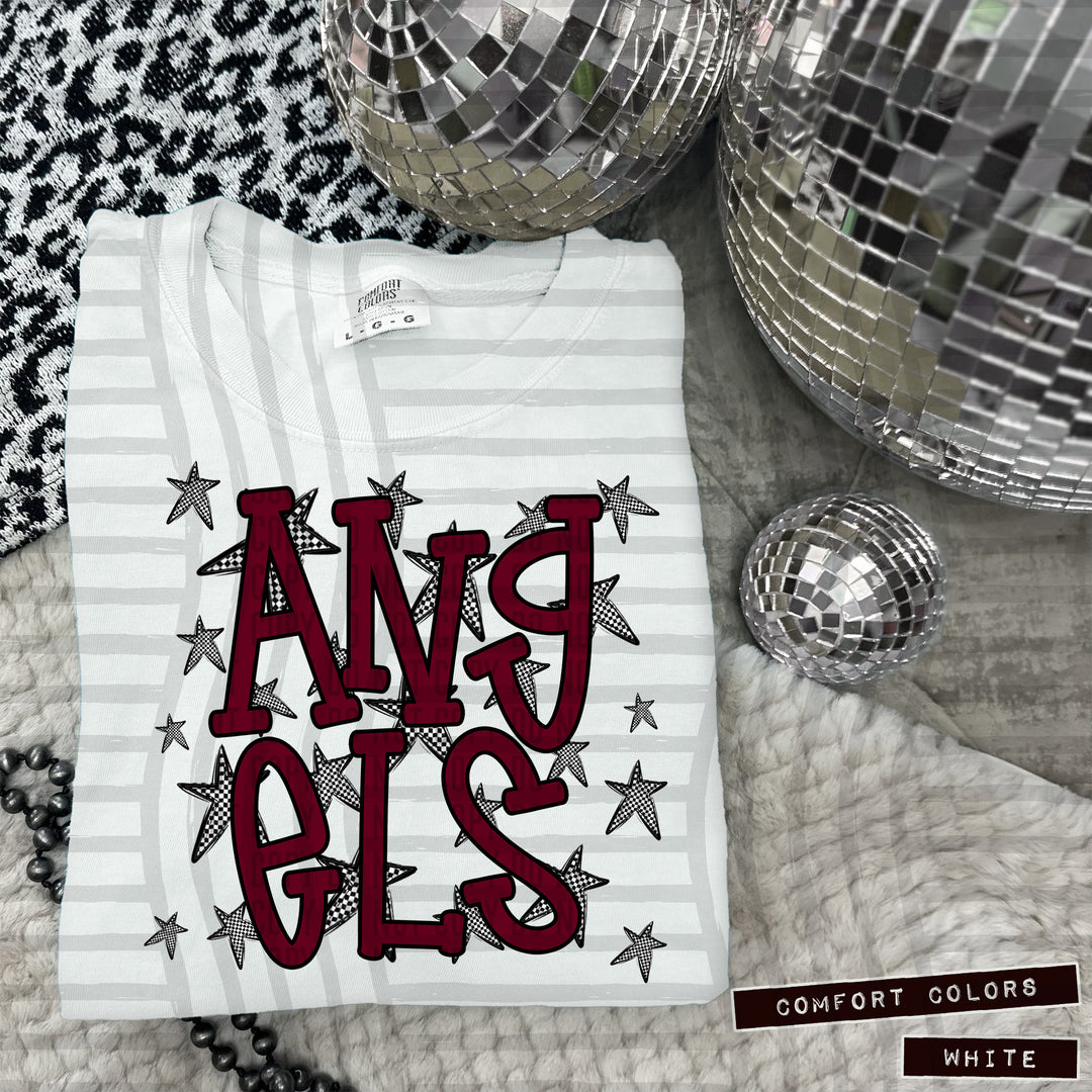 Maroon Staggered DTF Print