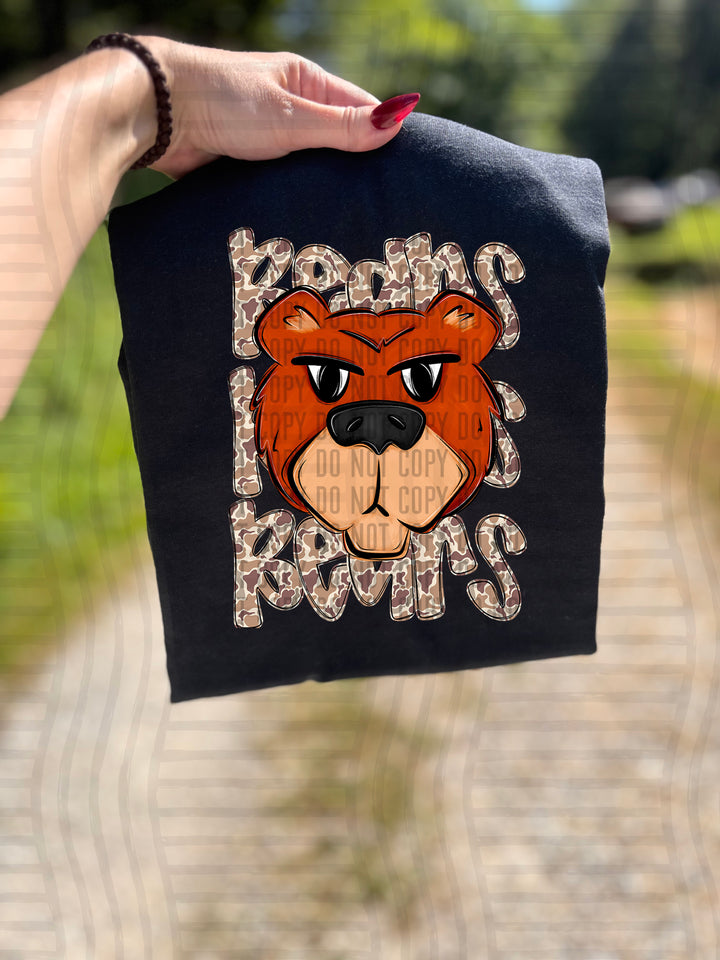 Camo Mascot Heads DTF Print