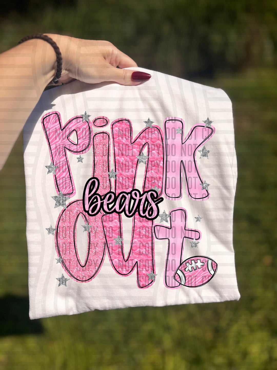 Pink Out Football DTF Print