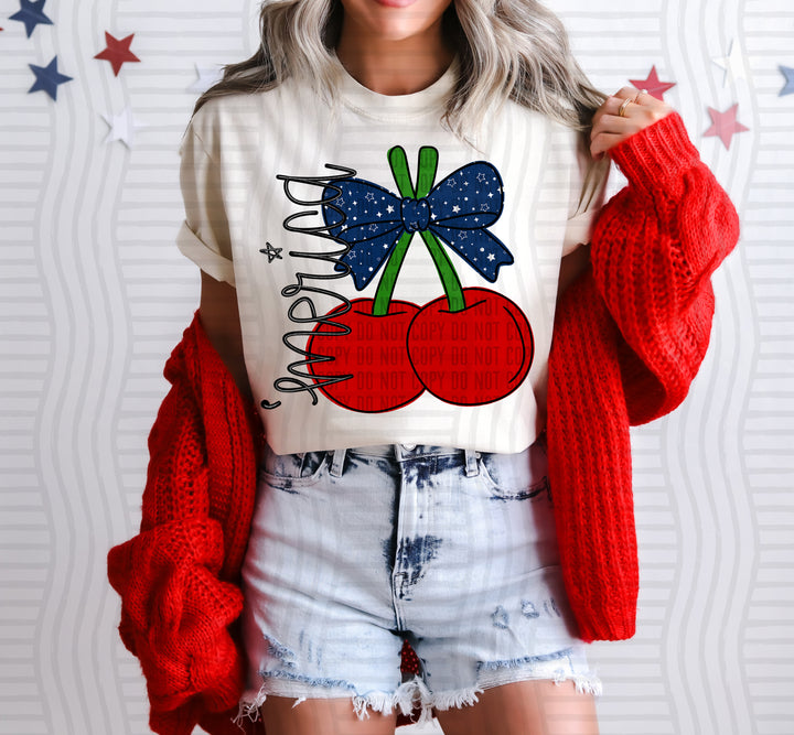 Cherry Merica DTF Print