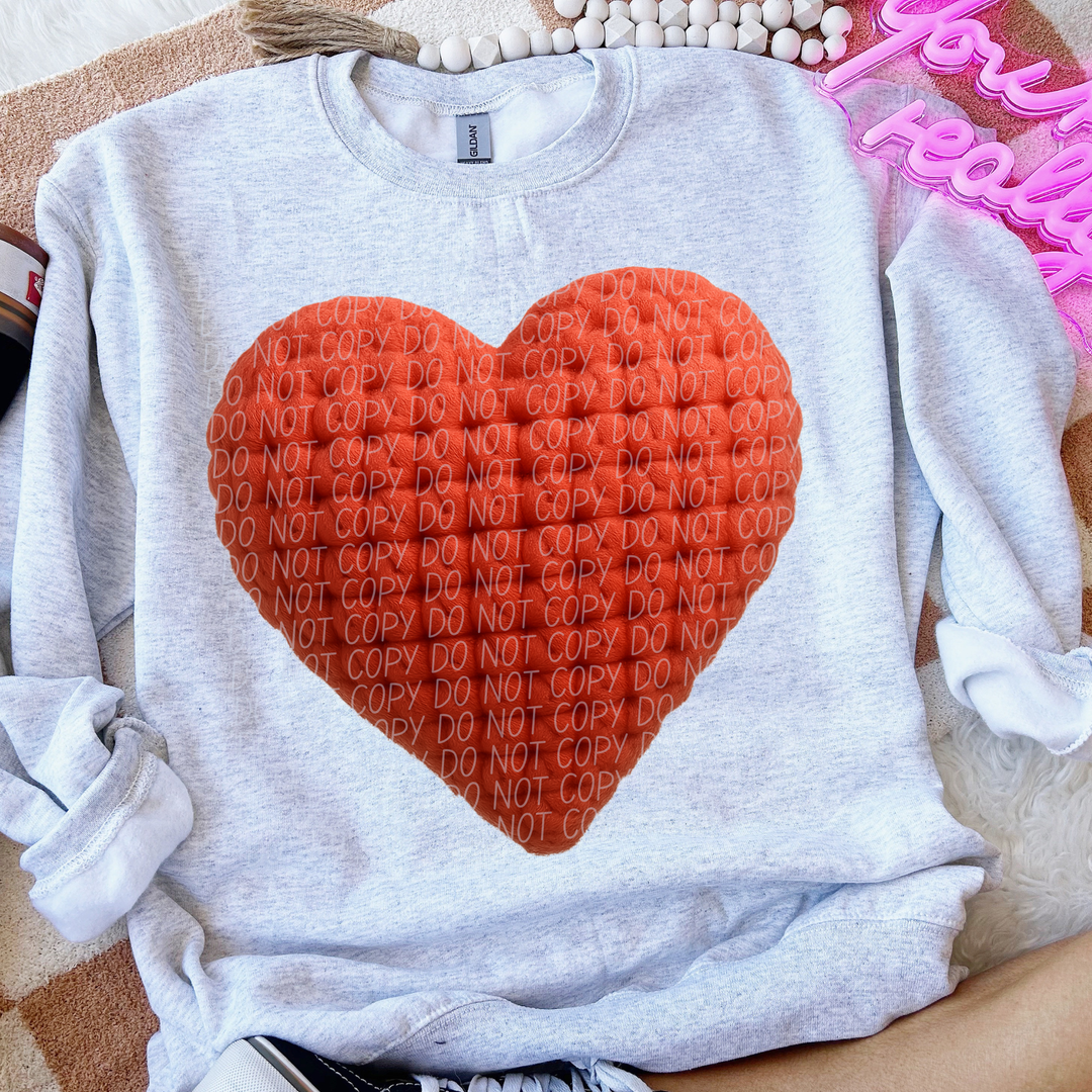 Red Crochet Heart DTF Print