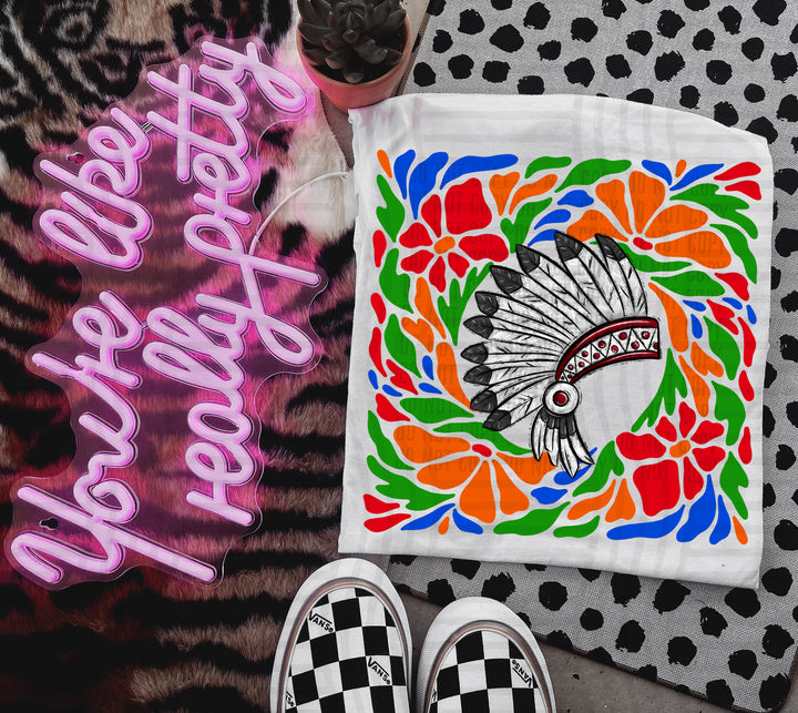 Retro Floral Mascot Heads DTF Print