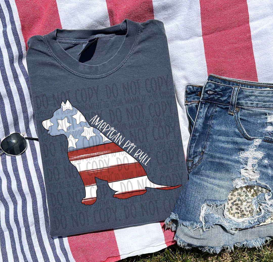 Patriotic Dog Designs White Text DTF Print