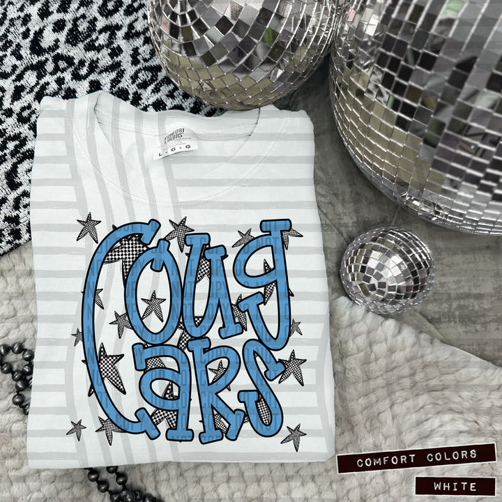 Columbia Blue Staggered DTF Print