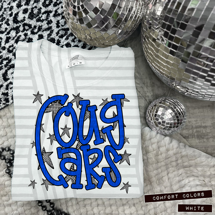 Blue Staggered DTF Print