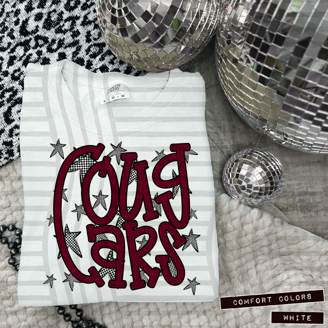 Maroon Staggered DTF Print