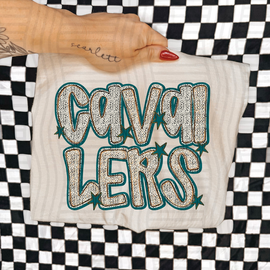 Teal Dotty DTF Print