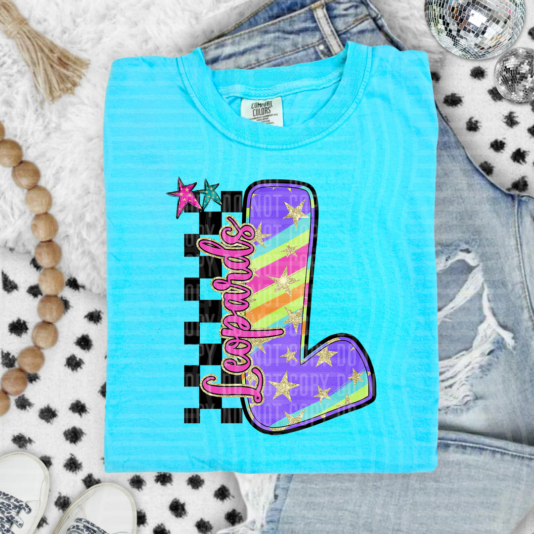 Rainbow Swirl Initials DTF Print