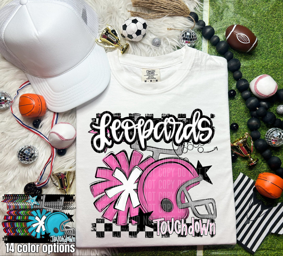 Helmet Pom Mascots Colors Lime DTF Print