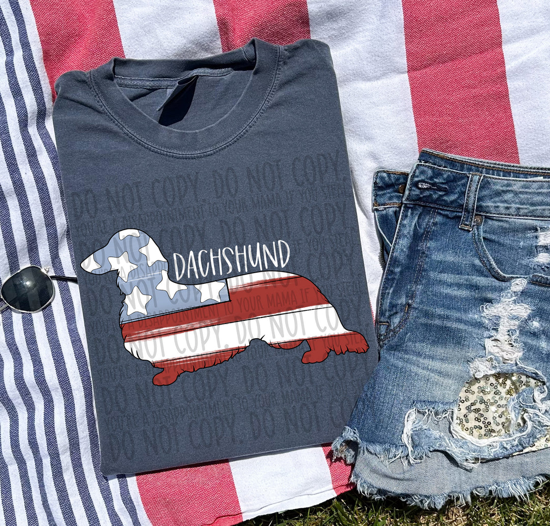 Patriotic Dog Designs White Text DTF Print
