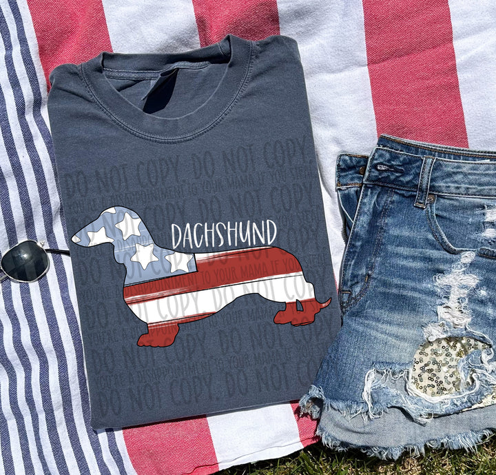 Patriotic Dog Designs White Text DTF Print