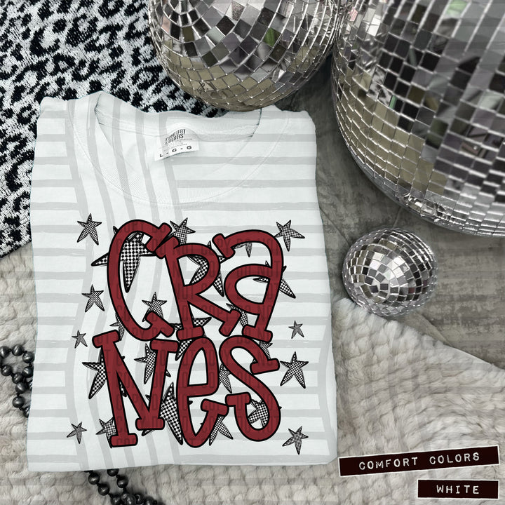 Crimson Staggered DTF Print