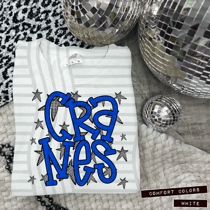 Blue Staggered DTF Print