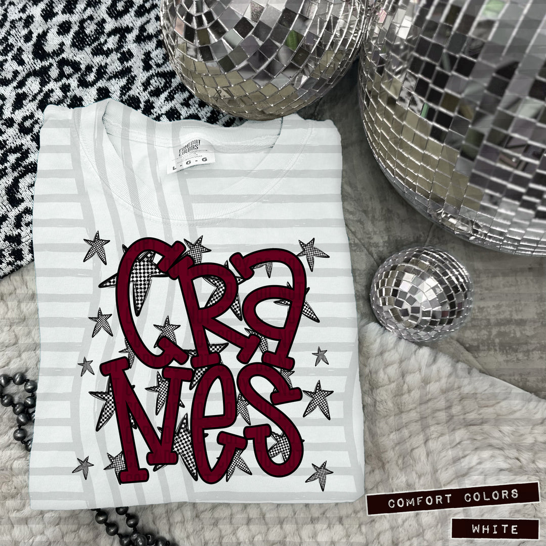 Maroon Staggered DTF Print