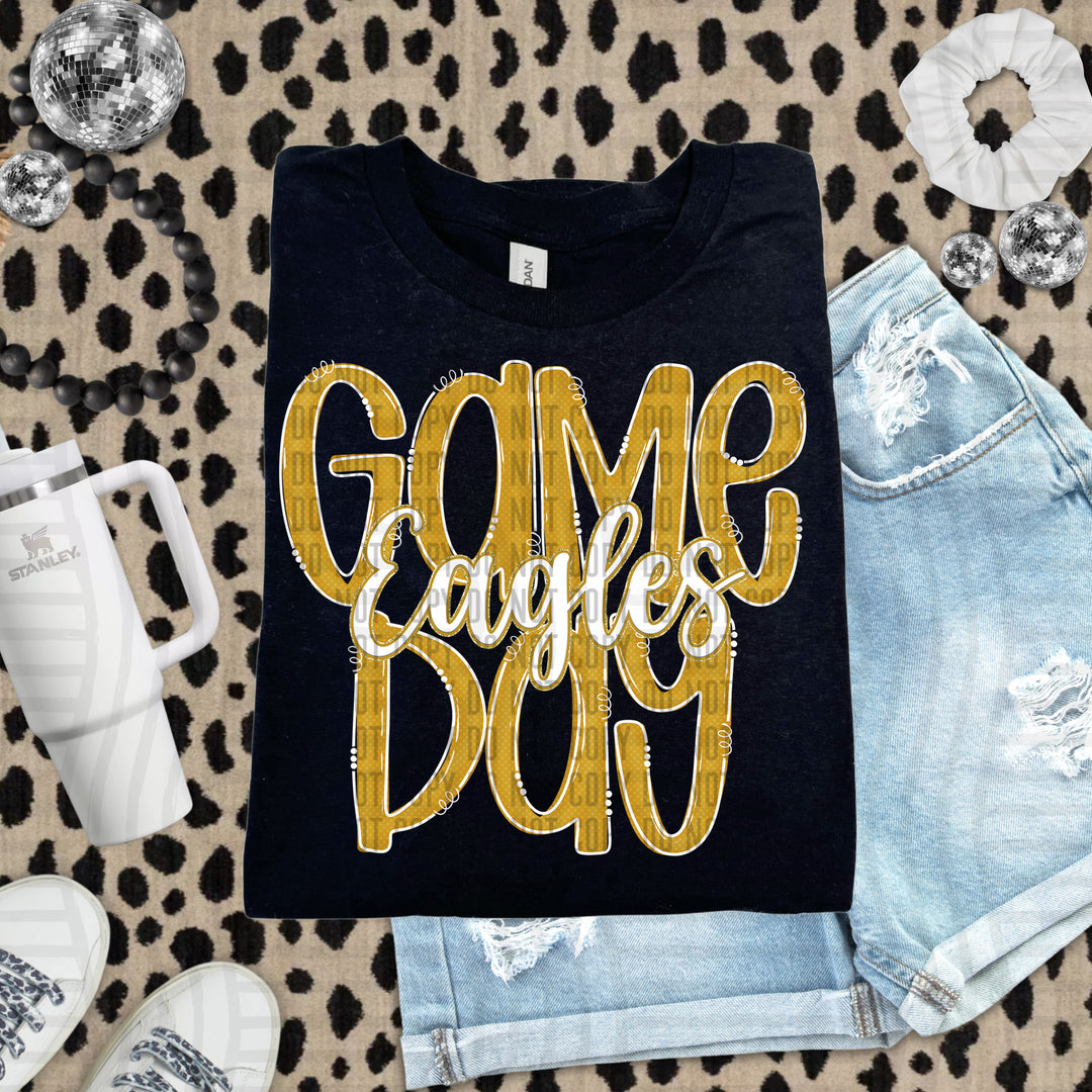 Doodle Gameday Gold DTF Print