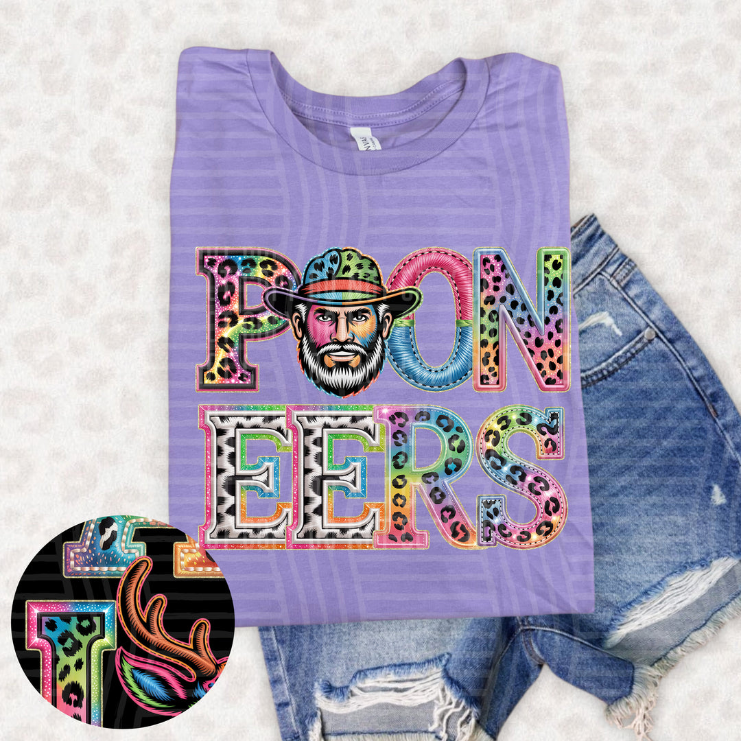 Rainbow Mascot Heads Stacked DTF Print