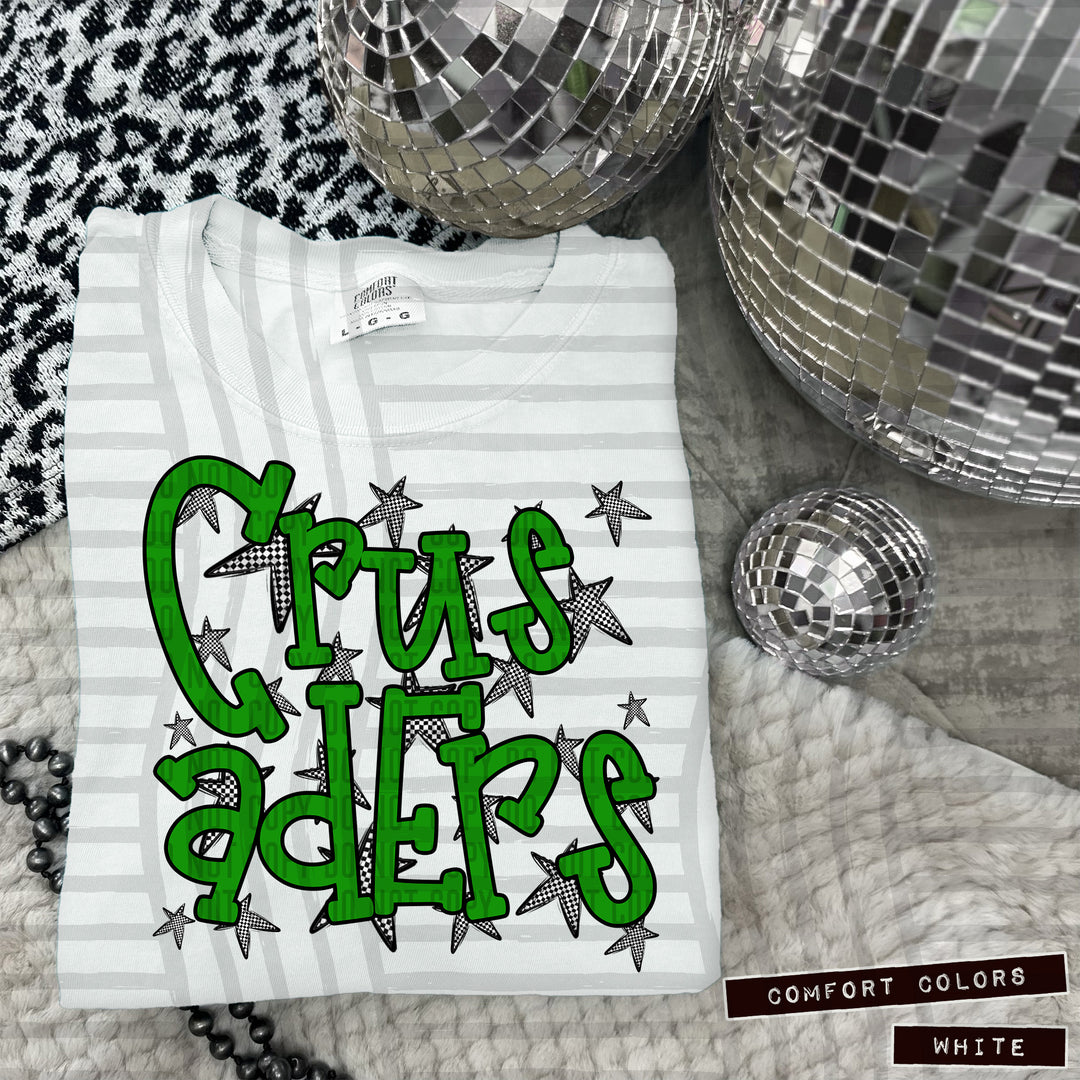 Green Staggered DTF Print