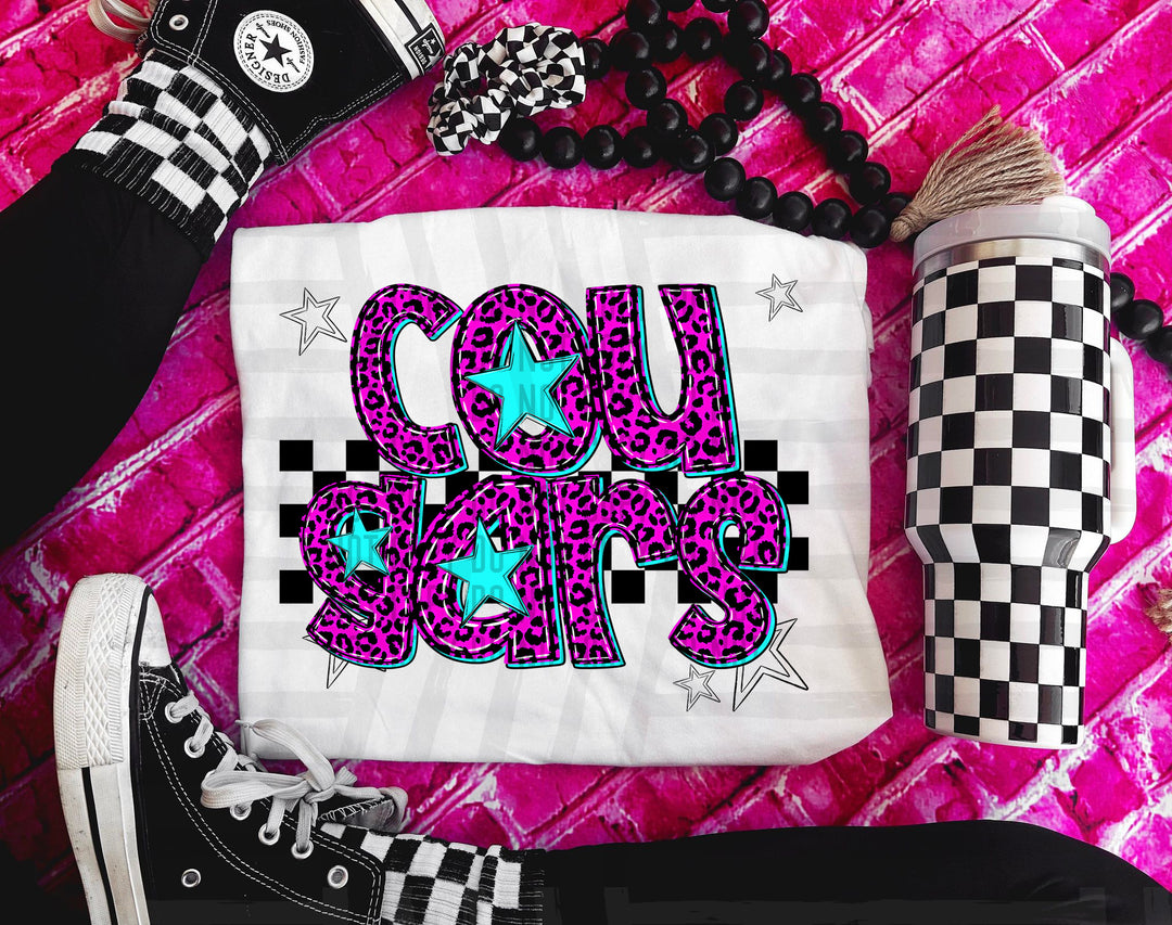 Pink Neon Leopard DTF Print