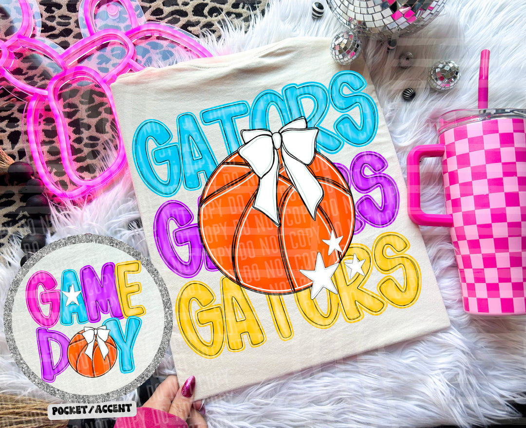 Bright Preppy Basketball DTF Print