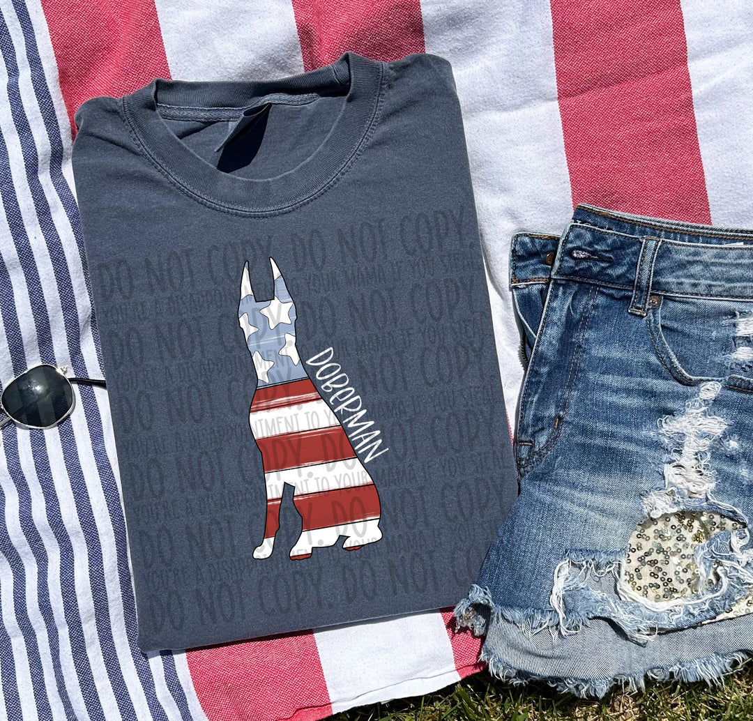 Patriotic Dog Designs White Text DTF Print