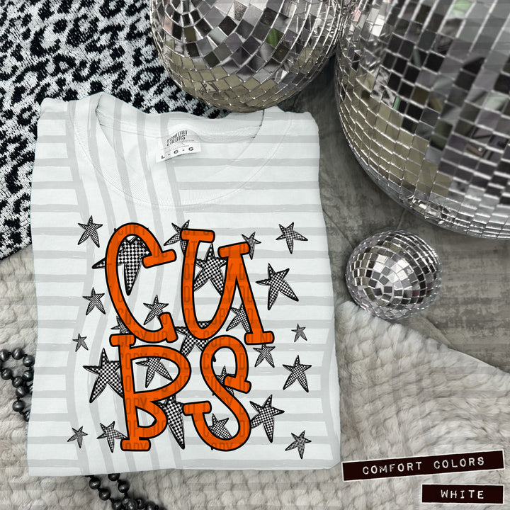 Orange Staggered DTF Print