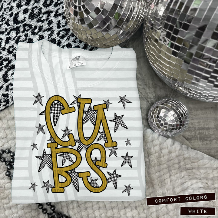 Gold Staggered DTF Print