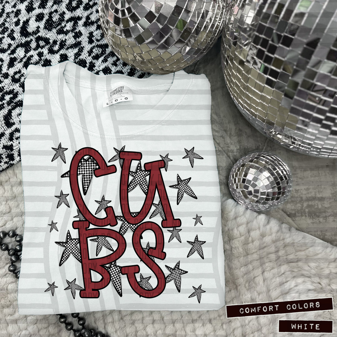 Crimson Staggered DTF Print