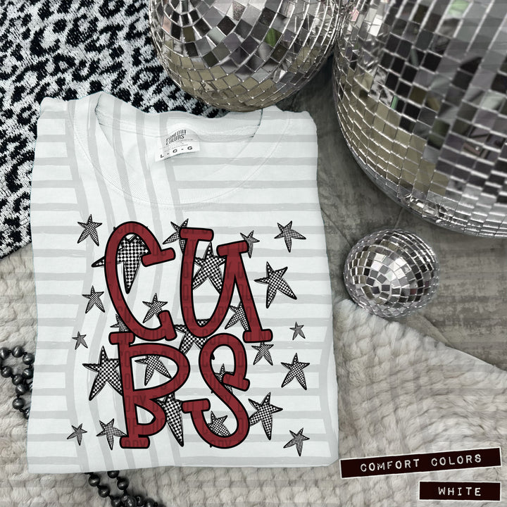 Crimson Staggered DTF Print