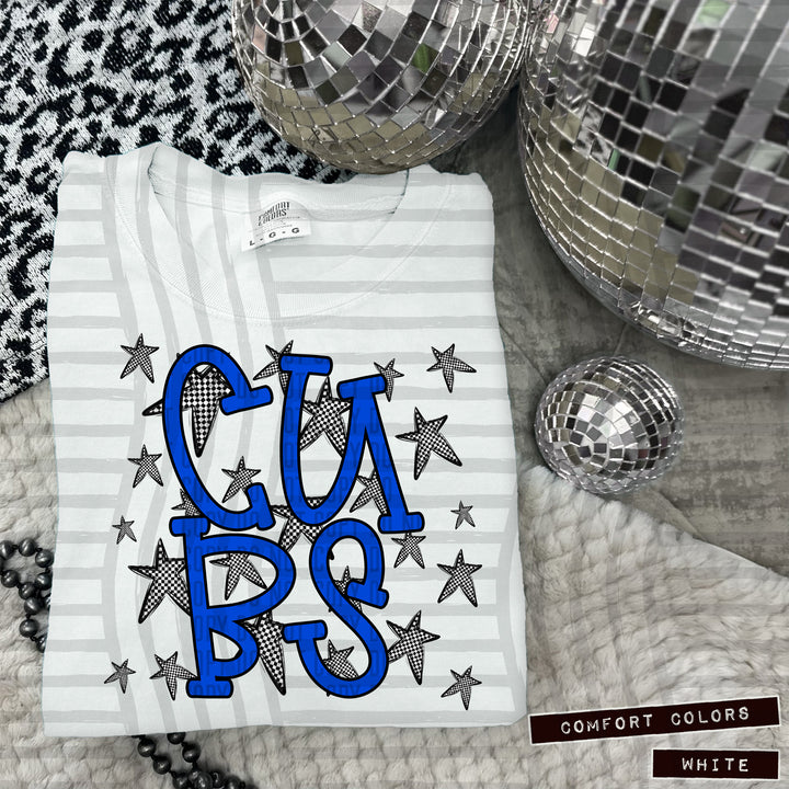 Blue Staggered DTF Print