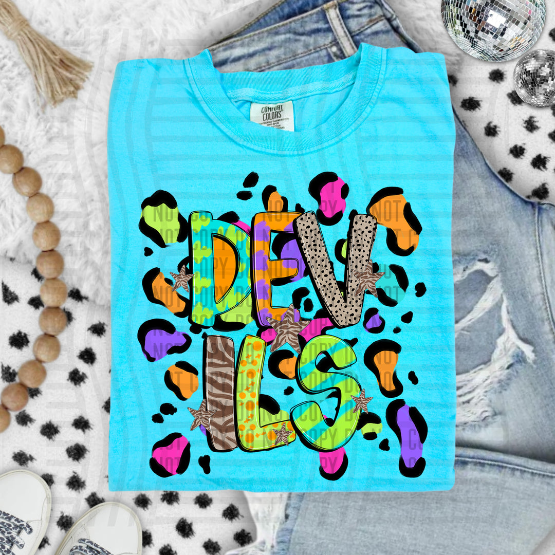 Funky Mix Up Leopard Spots DTF Print