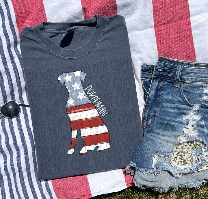 Patriotic Dog Designs White Text DTF Print