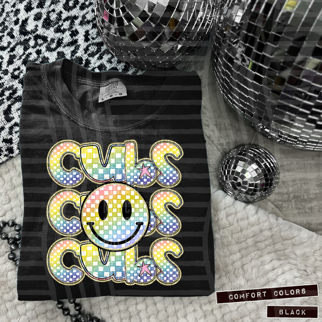 Rainbow Smiley Triple Stack DTF Print