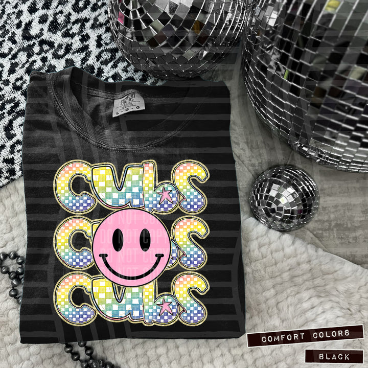 Pink Smiley Triple Stack DTF Print
