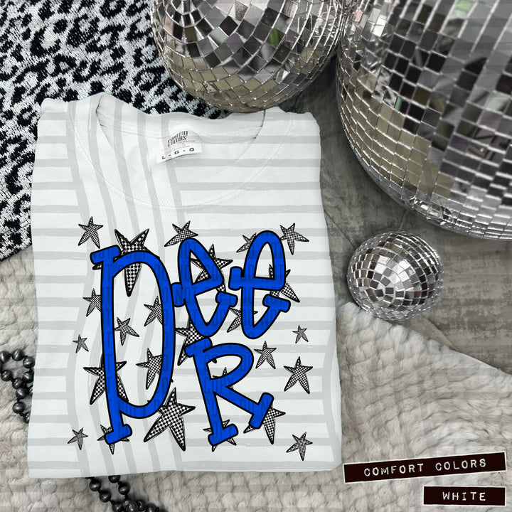 Blue Staggered DTF Print