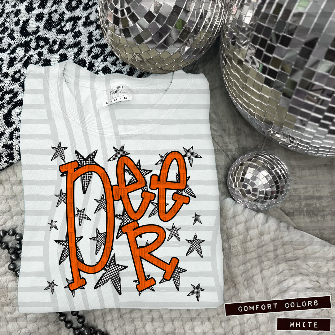 Orange Staggered DTF Print