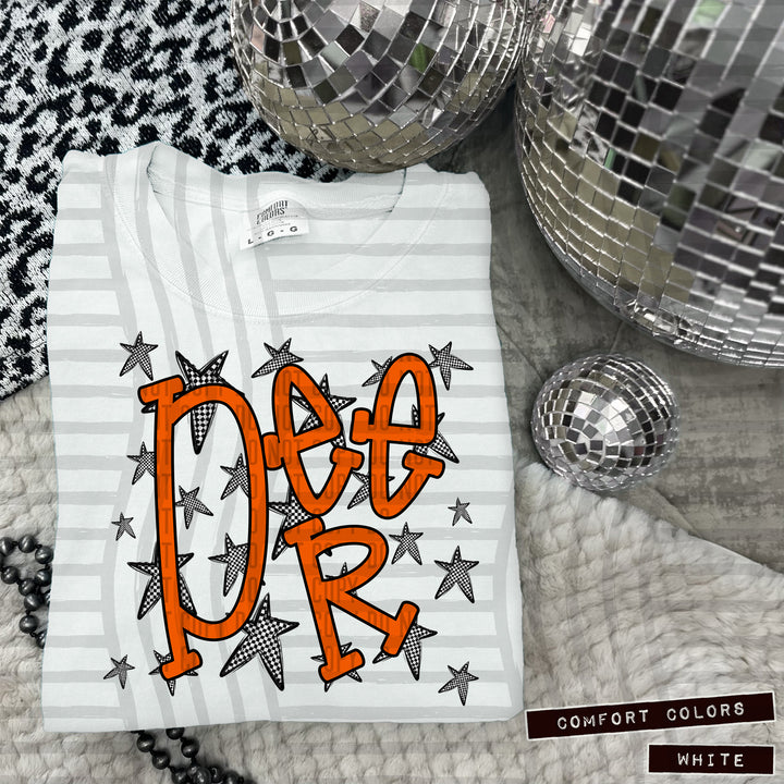 Orange Staggered DTF Print