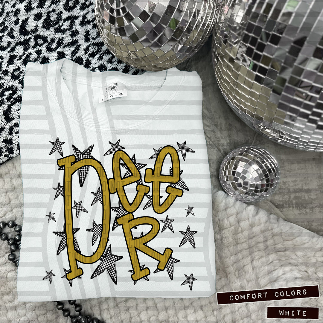 Gold Staggered DTF Print