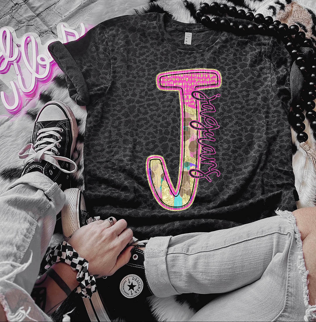 Rainbow Leopard Single Letters DTF Print