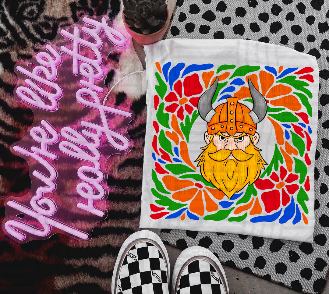Retro Floral Mascot Heads DTF Print