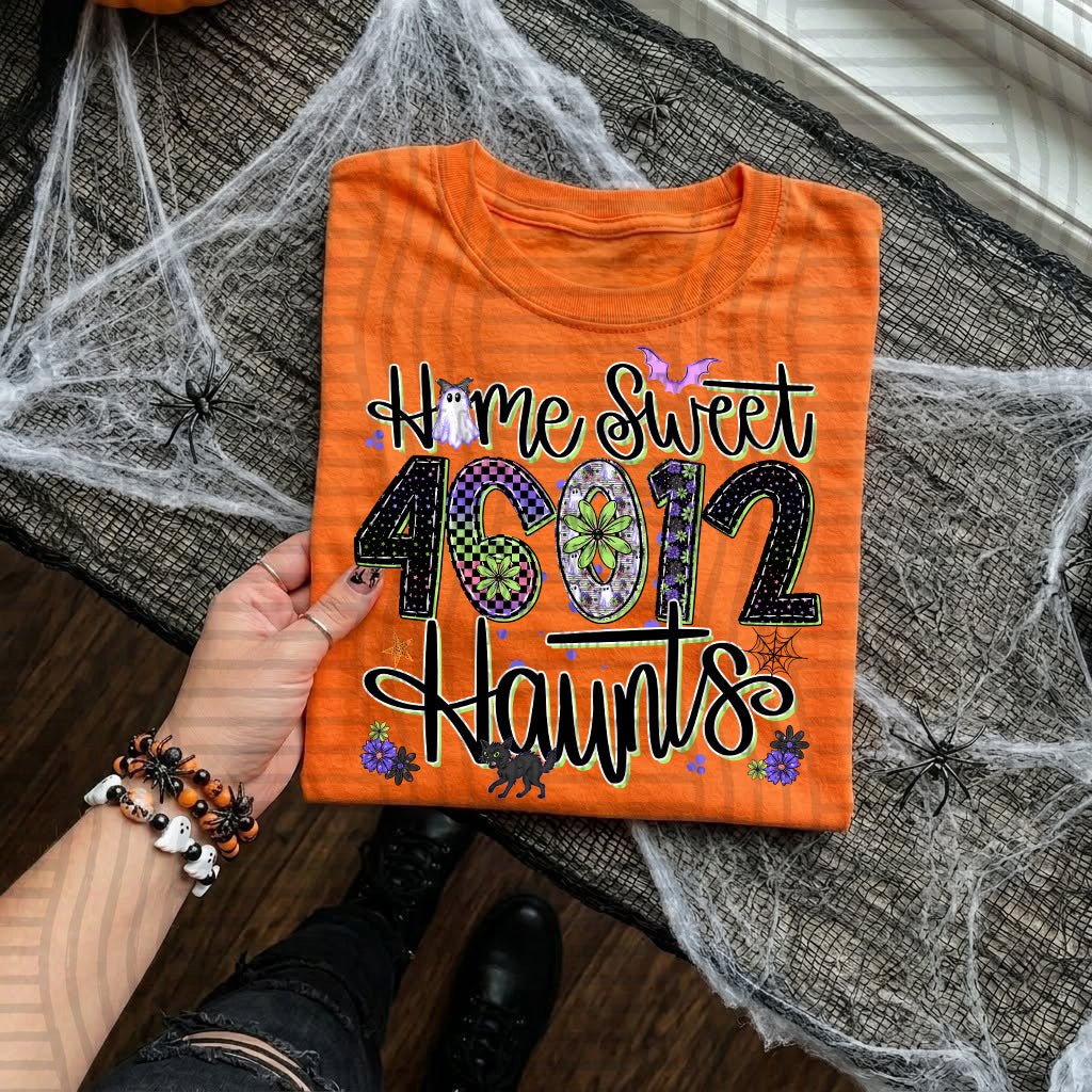 Home Sweet Haunts Zip Codes DTF Print