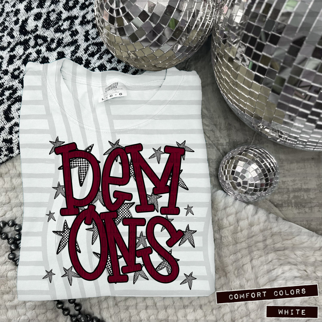 Maroon Staggered DTF Print