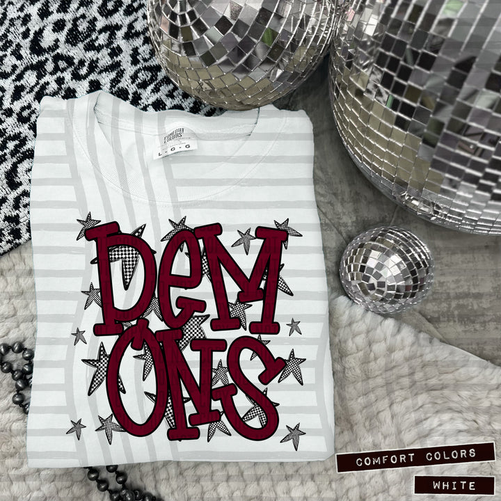 Maroon Staggered DTF Print