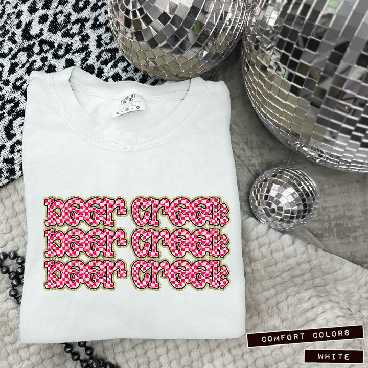 Pink Checks DTF Print