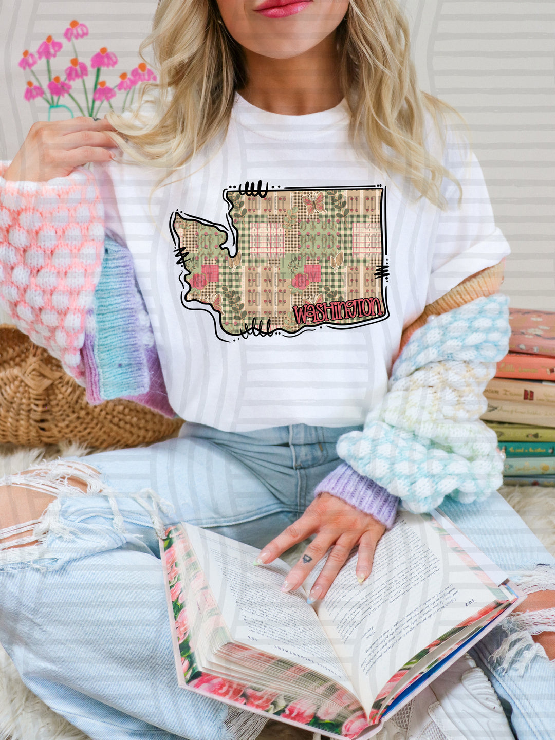 Butterfly Cottage States DTF Print