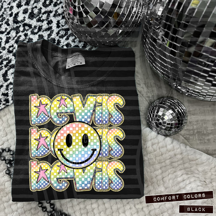 Rainbow Smiley Triple Stack DTF Print