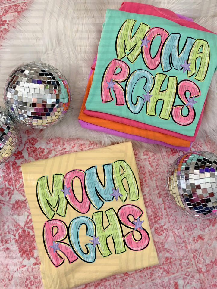 Glittery & Preppy Mascots DTF Print