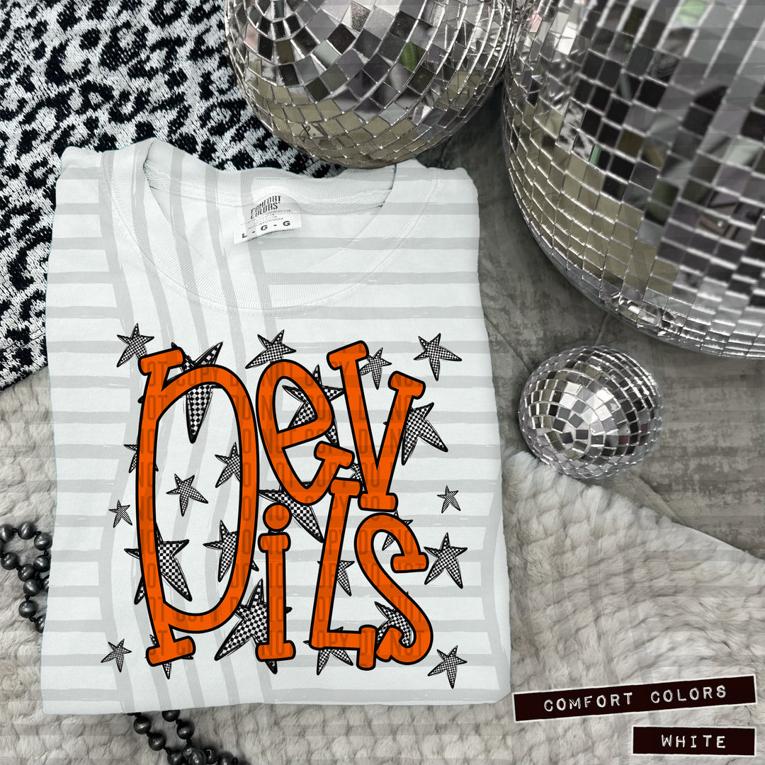 Orange Staggered DTF Print