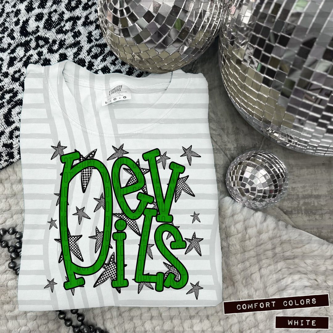 Green Staggered DTF Print
